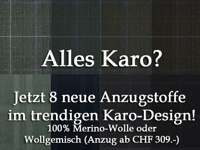 Karierte Anzugstoffe - Bei Massanzug-online.de erhalten Sie nun 8 verschiedene Anzugstoffe im Karodesign. Karierte Anzugstoffe - Bei Massanzug-online.de erhalten Sie nun 8 verschiedene Anzugstoffe im Karodesign.