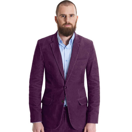 Cordsakko Herren in Violett