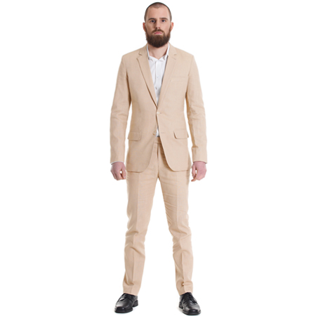 Leinen Anzug Herren Beige